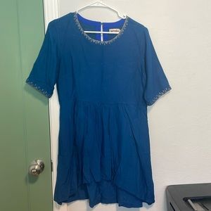 Fabindia kurta from India in medium. Silk blend in blue and gold